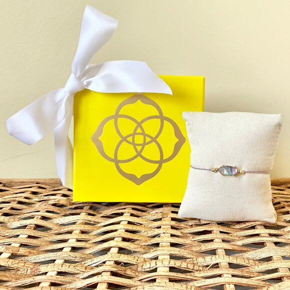 NWT Kendra Scott Everlyne Friendship Bracelet in Gold/Llilac/Abalone, One Size - Picture 1 of 5